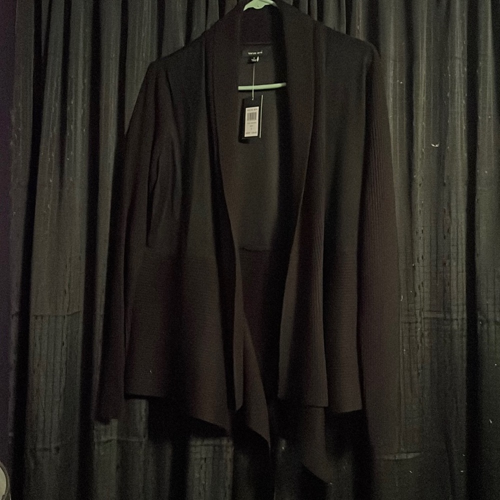 Verve ami size small black suede feeling cardigan sweater